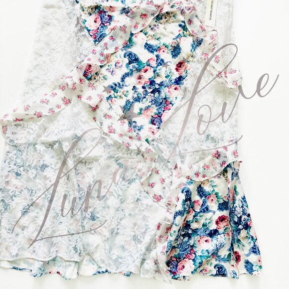 FOR LOVE & LEMONS Josalyn Maxi Dress In Blue NWT - Picture 7 of 14